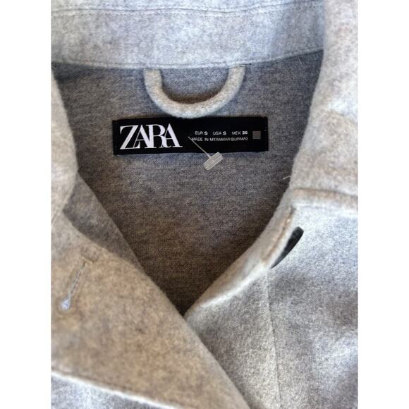 Zara Women’s Belted Overshirt/Shacket Gray Size S - Picture 2 of 4